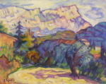 Vue sur le Coudon, huile sur toile 73 cm x 92 cm