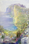 Lumi&egrave;re l'hiver &agrave; Capri, huile sur toile 81 cm x 54 cm