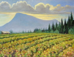 Vignes au pied du Coudon (La Crau) huile sur toile 46 cm x 61 cm